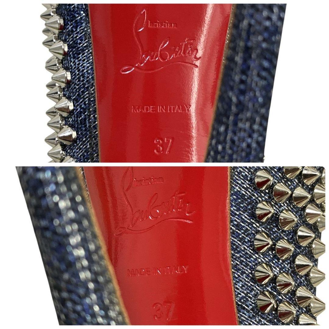 極美品★クリスチャンルブタン パンプス ハイヒール スタッズ オープントゥ 37