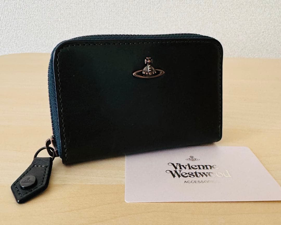 新品☆ヴィヴィアンウエストウッド☆キーリング付き ラウンドファスナー小銭入れ☆緑