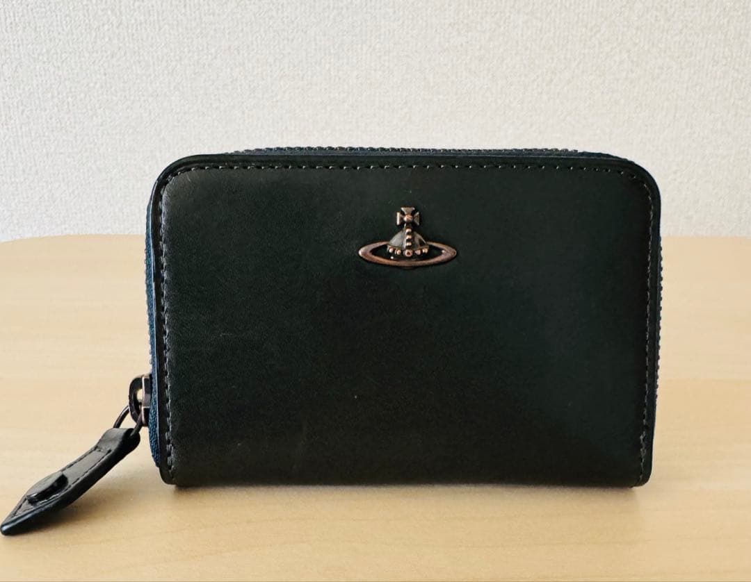 新品☆ヴィヴィアンウエストウッド☆キーリング付き ラウンドファスナー小銭入れ☆緑