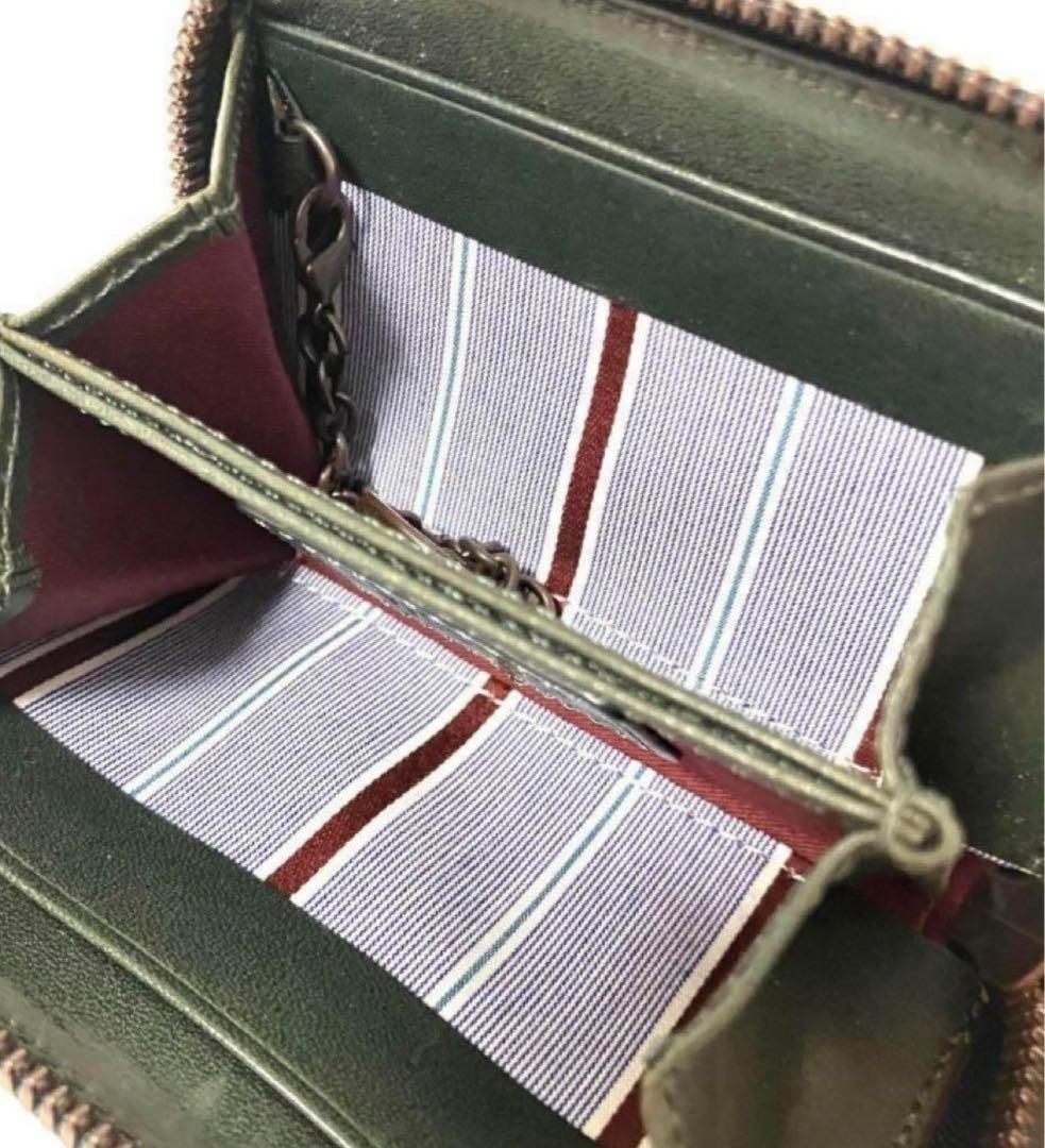 新品☆ヴィヴィアンウエストウッド☆キーリング付き ラウンドファスナー小銭入れ☆緑