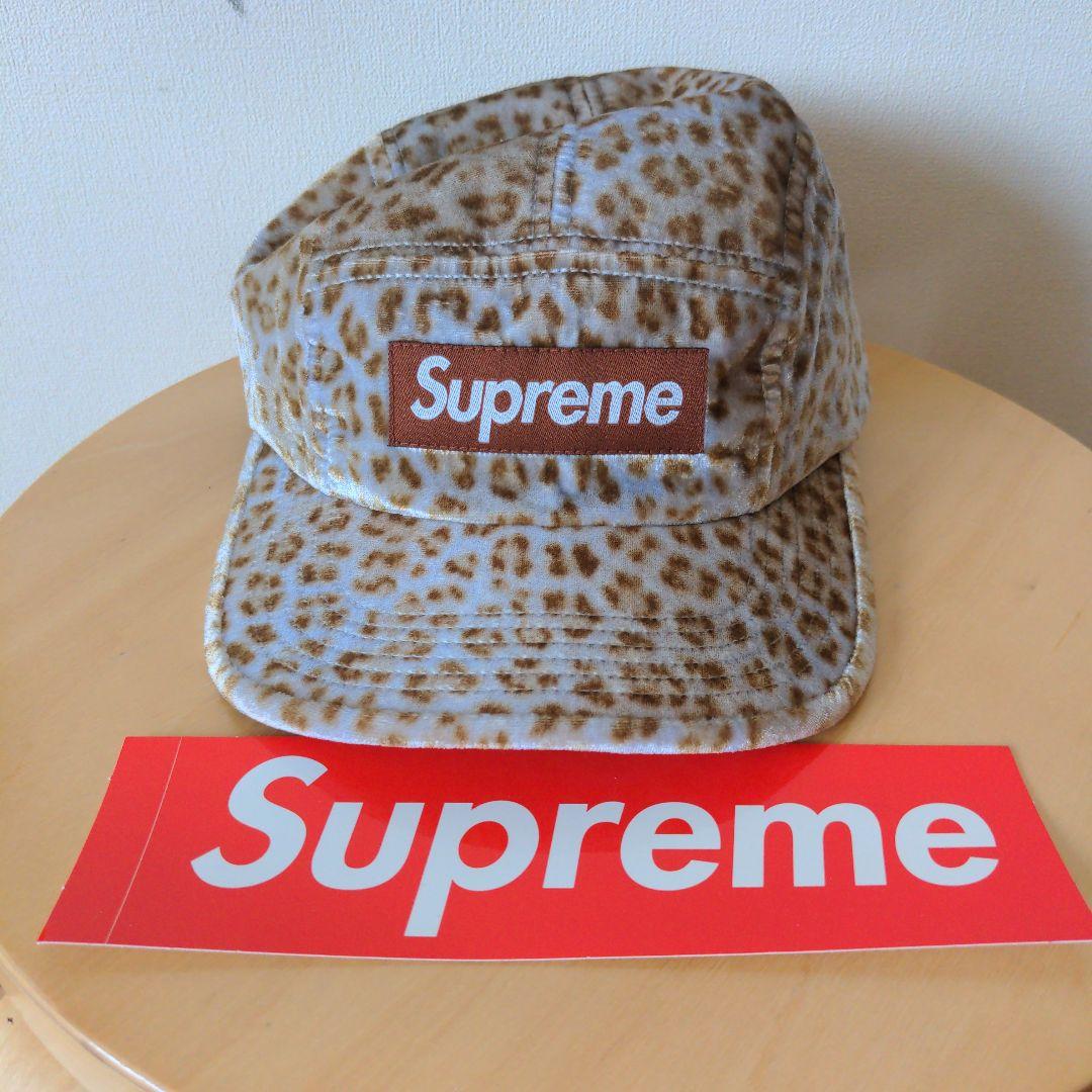 supreme レオパード　キャンプ　キャップ