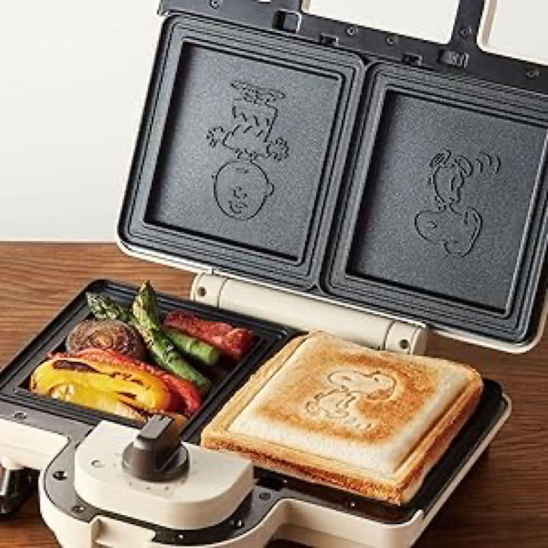 BRUNO ホットサンドメーカー スヌーピー エクリュ ブルーノ ダブルサイズ