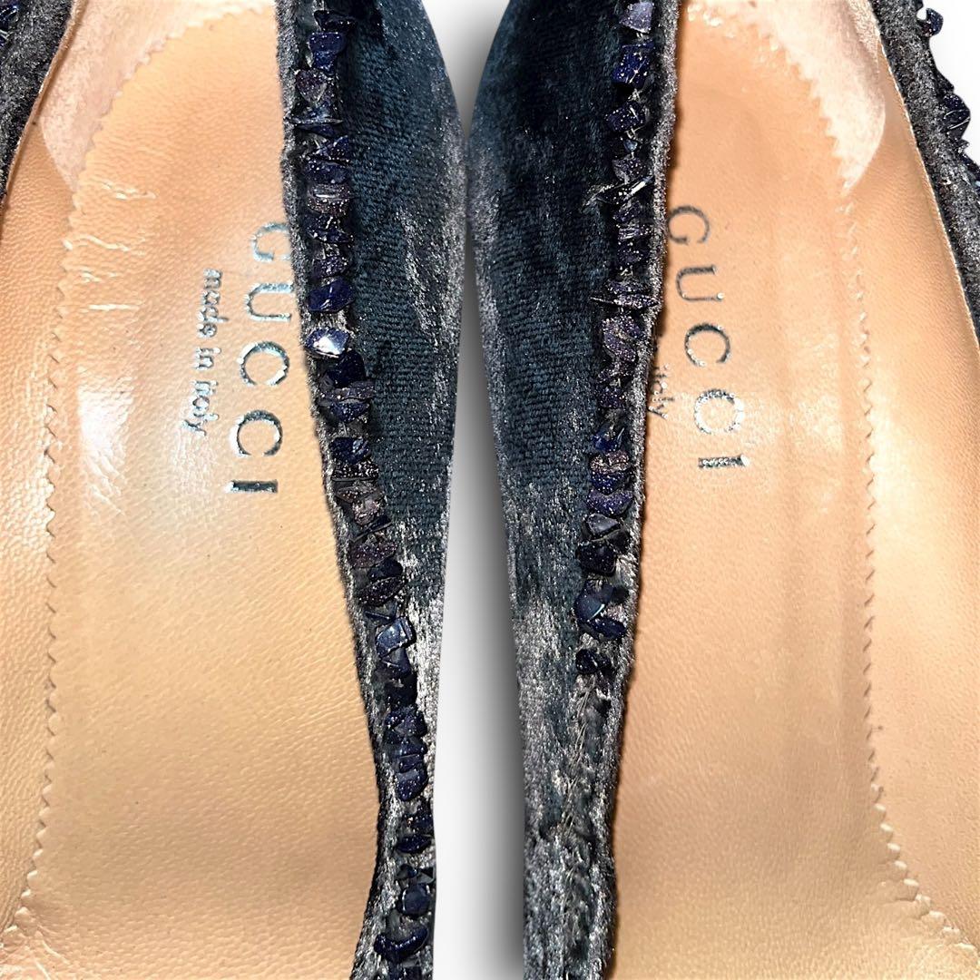 靴 GUCCI by Tom Ford amethyst bijou pumps