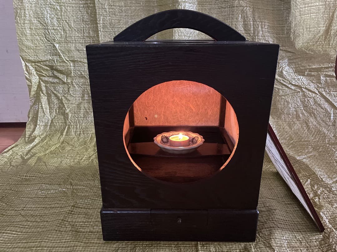 有明行灯　古民具 骨董　行燈　行灯　和紙と蝋燭のおまけ付き