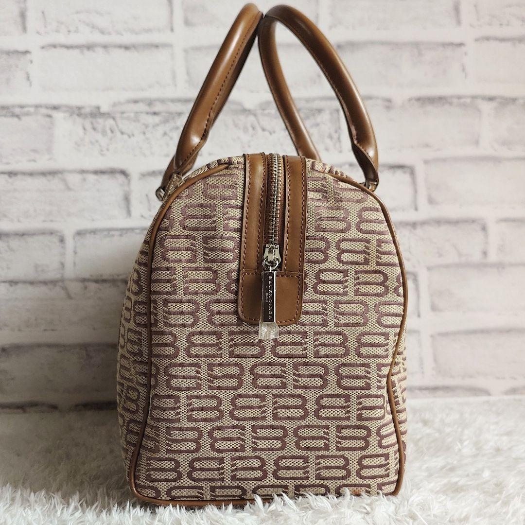 バレンシアガ ボストンバッグ BBロゴ シルバーチャーム ユニセックス ブラウン