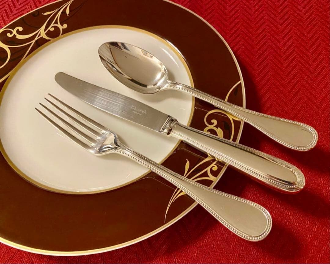 【ラス1☆上品なパール☆美品☆】クリストフル パール テーブルサイズカトラリー