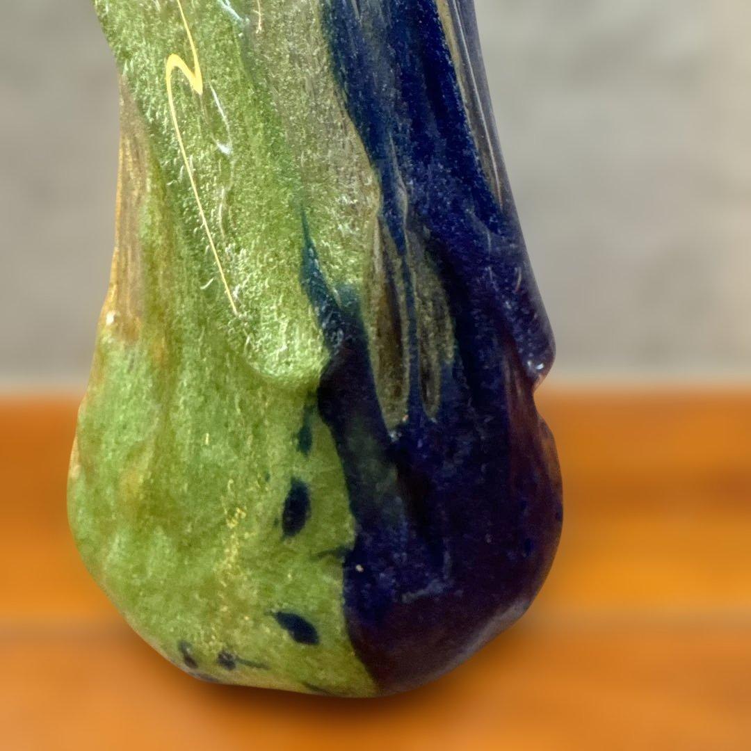 稲嶺盛吉.宙吹ガラス.花瓶.琉球ガラス.大きめ