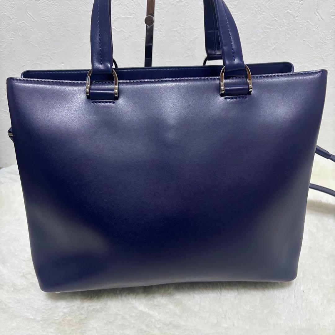 【極希少】ロンシャン オノレ2wayレザー ショルダーバッグ ハンド ネイビー