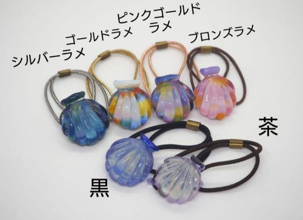 ꫛꫀꪝ硝子の髪飾り★ポンポネグラス★ヘアゴム 「想像の花」pink