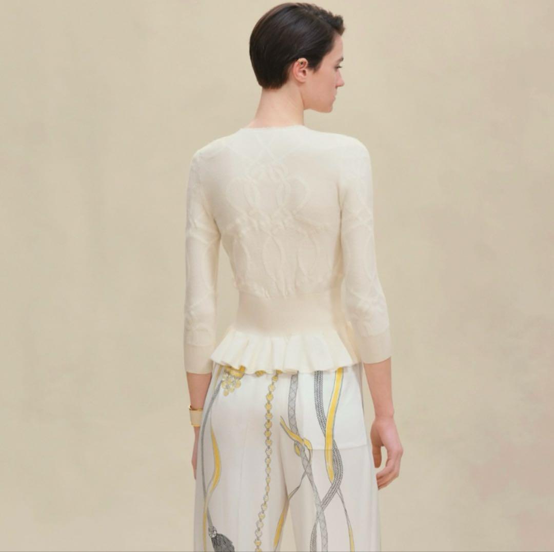 ‼️お値下げ‼️25年秋冬　エルメス ライトカーディガン ハーフスリーブ パルフロワ