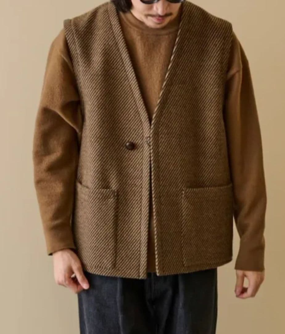 Phlannel ブラウンストライプ ベスト