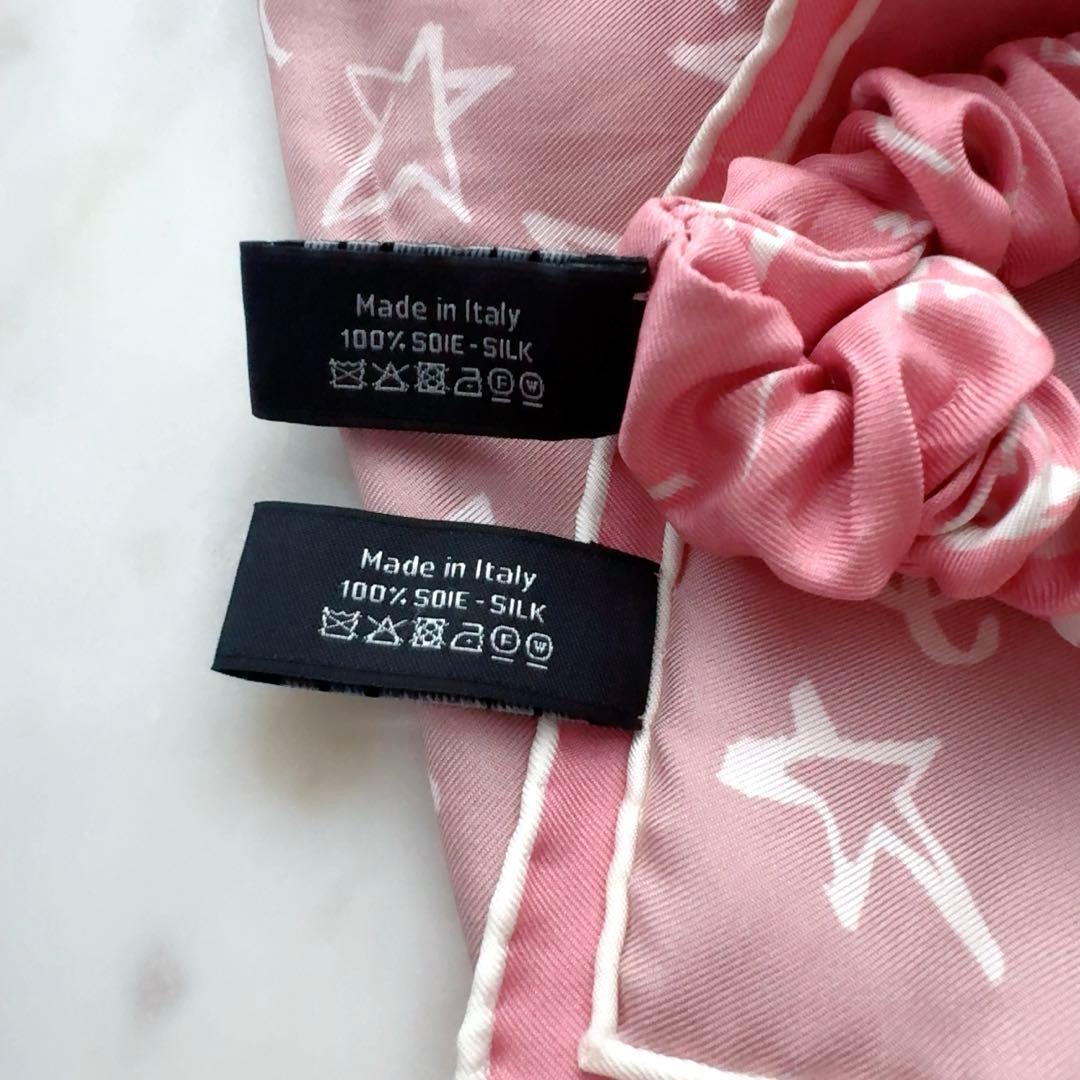 CHANEL 星柄ピンクスカーフ&シュシュセット