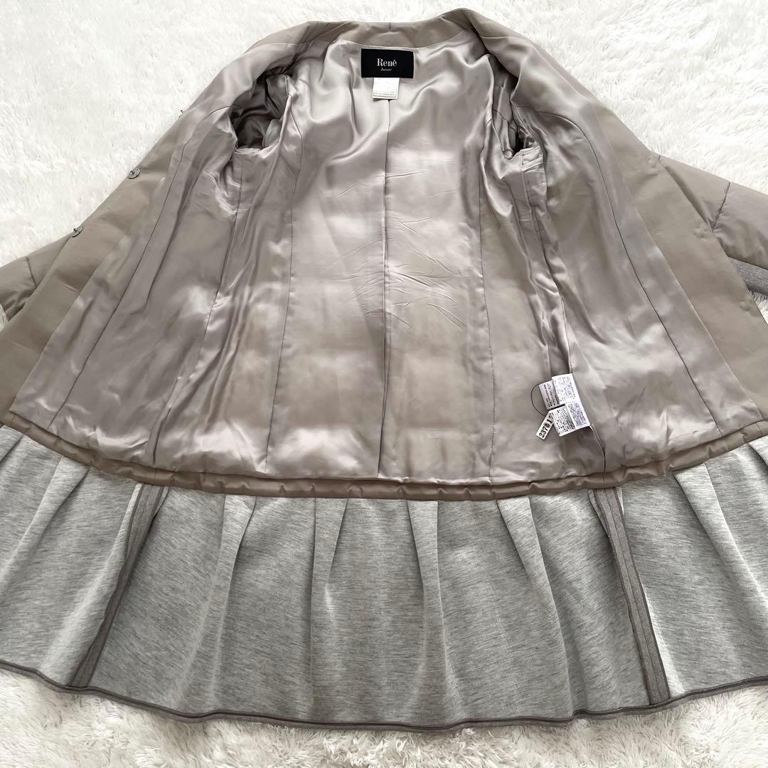 Rene basic✨中綿コート リボン グレージュ 36 Aライン 近年