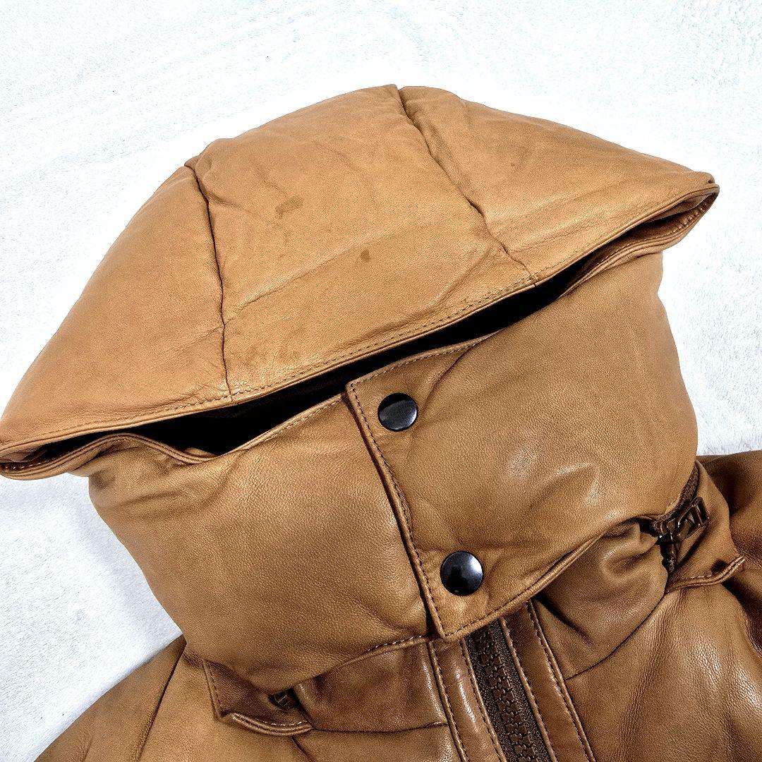 エーゼイバイジュンハシモト レザー ダウンジャケット 羊革 2way キャメルM