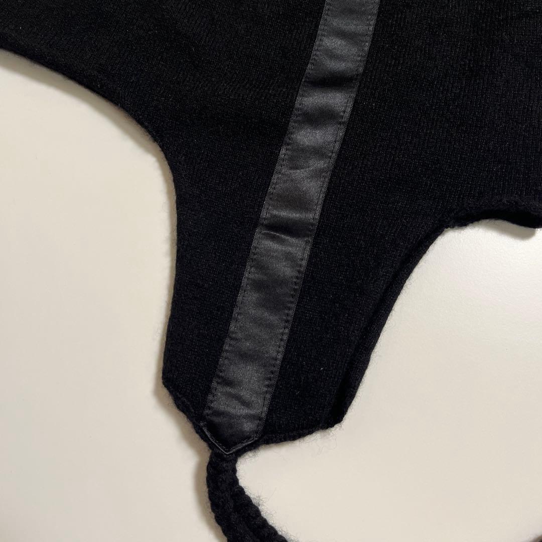 NUMBER NINE ニット帽 イヤーフラップ ブラック カシミヤ100%