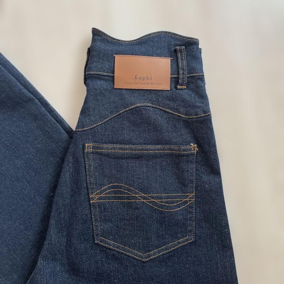 パンツ EAPHI WAVE DESIGN HIGH WAIST DENIM short