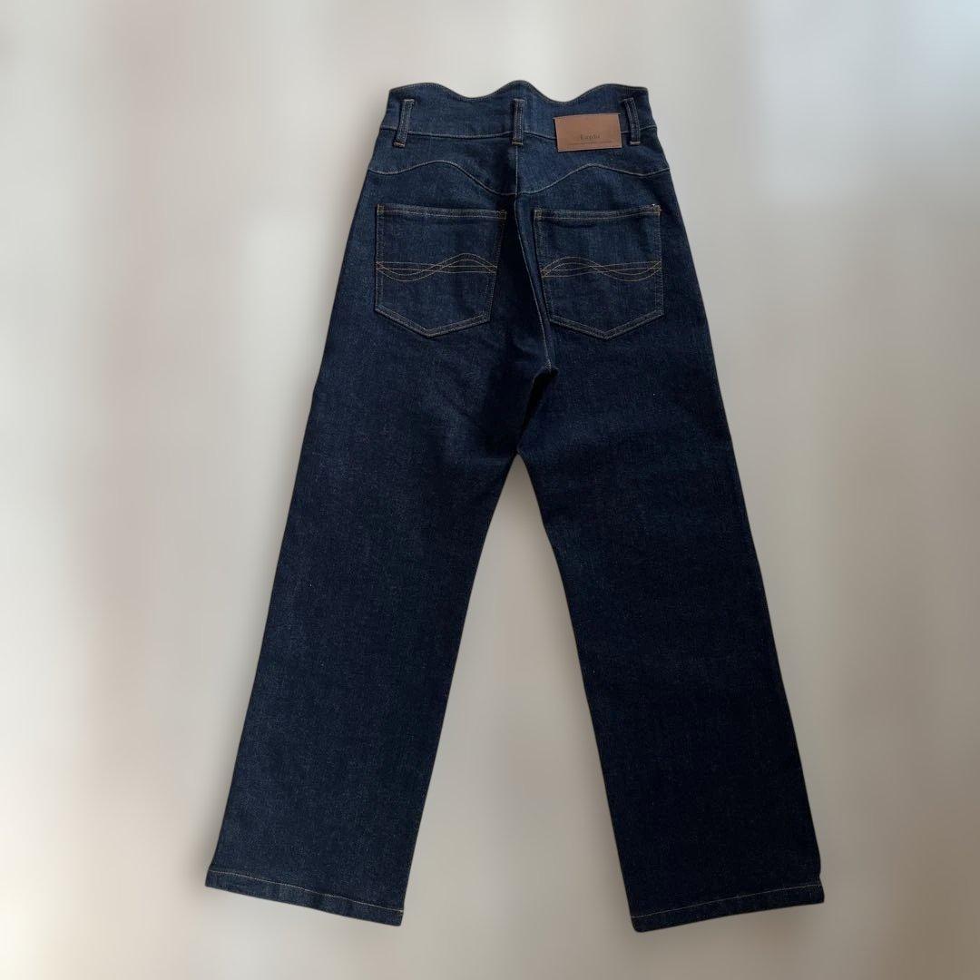 パンツ EAPHI WAVE DESIGN HIGH WAIST DENIM short