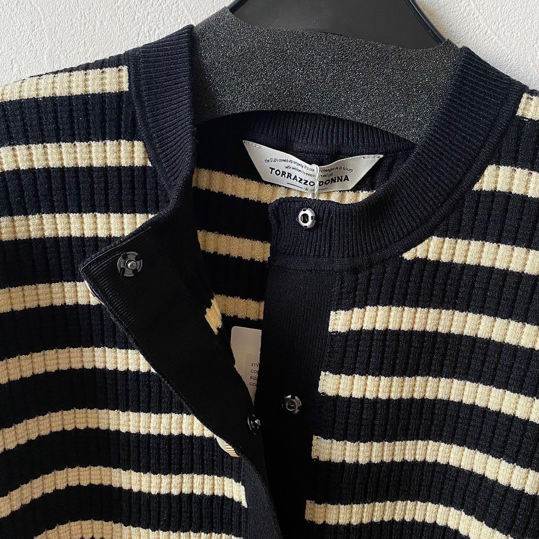 【新品・未使用】TORRAZZODONNAワッフル編みビジューカーディガン