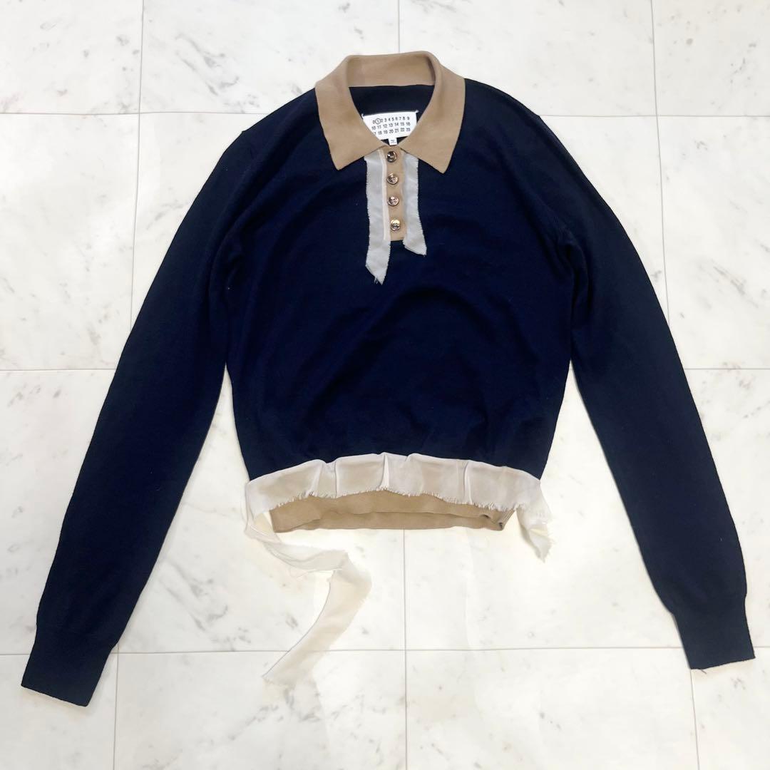 Maison Margiela ドッキングデザインポロニット ステッチ Sサイズ