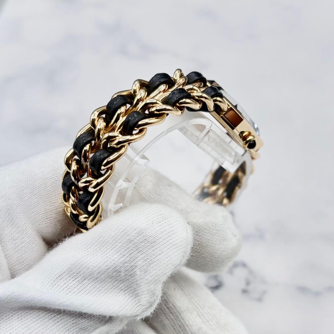 【OH&新品仕上げ済】シャネル プルミエール L ブラック文字盤 GP×革 極美