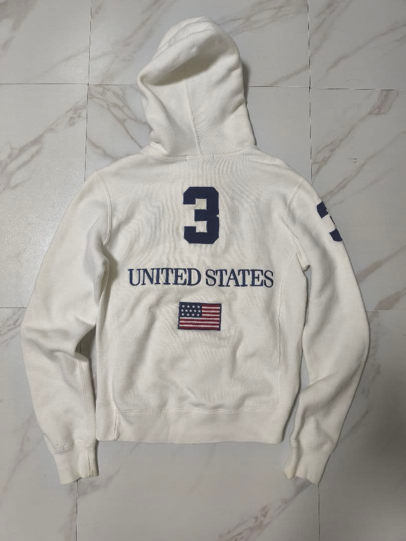 ポロラルフローレン ビックポニー 白 国旗 パーカー y2k drip M