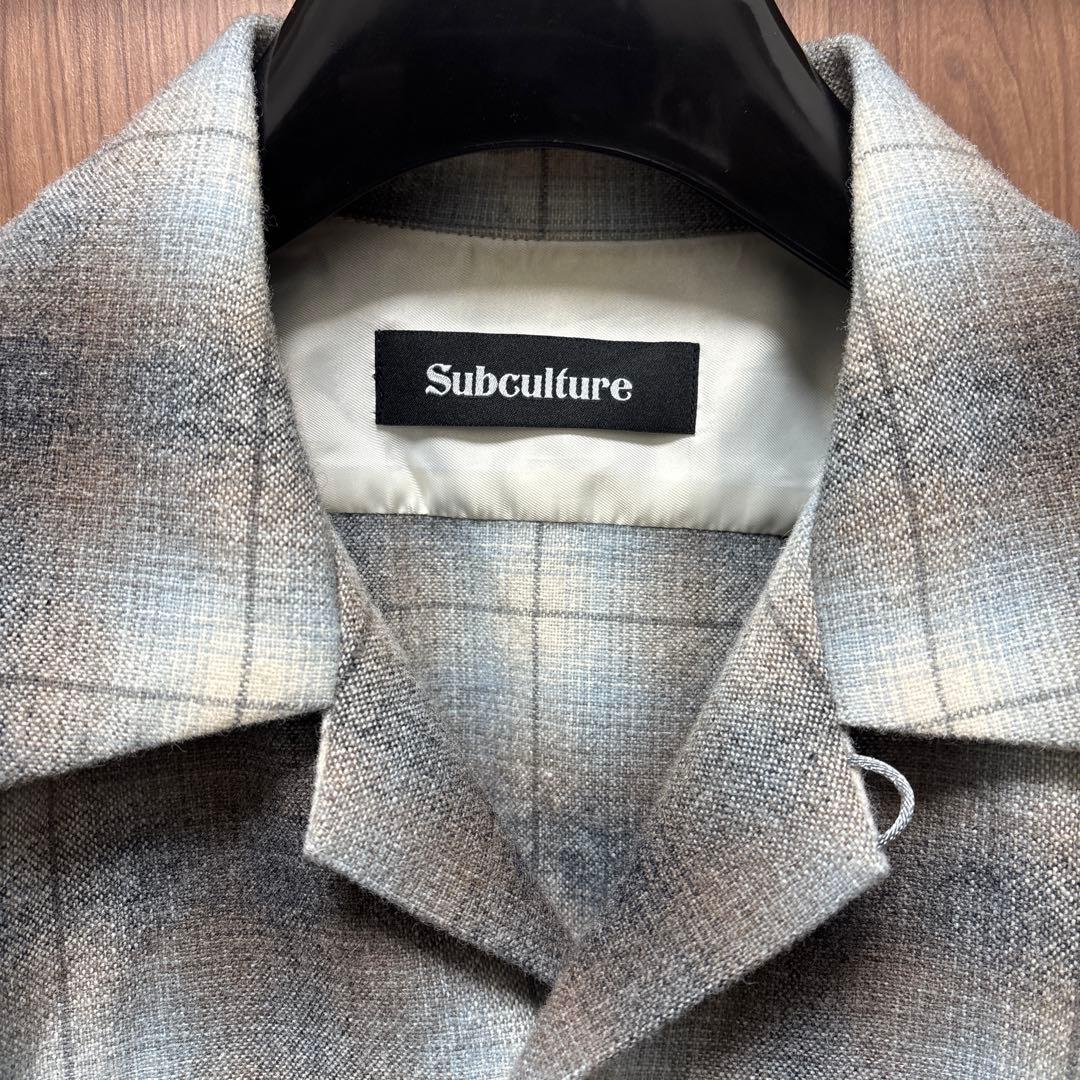 トップス subculture WOOL CHECK SHIRT / IVORY