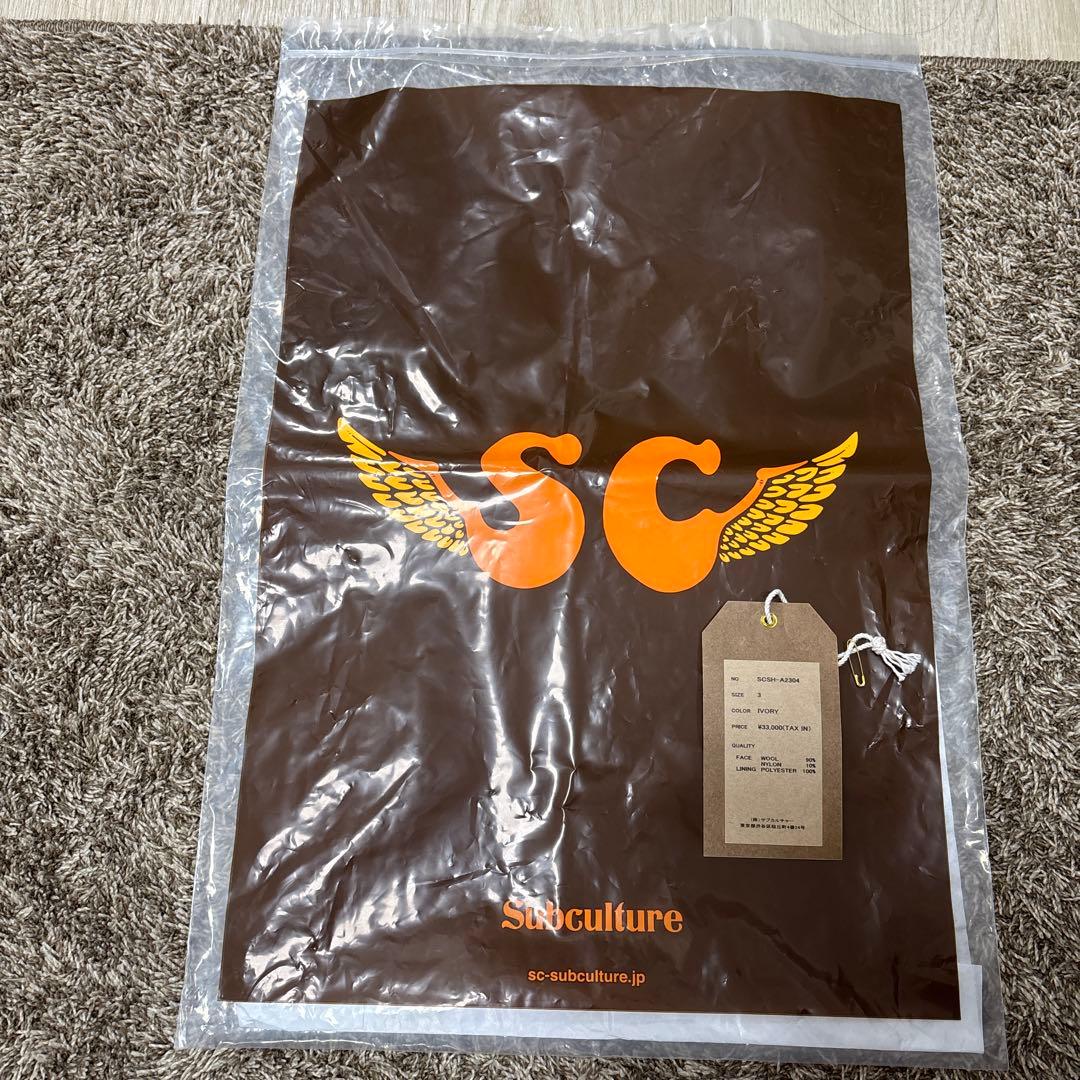 トップス subculture WOOL CHECK SHIRT / IVORY