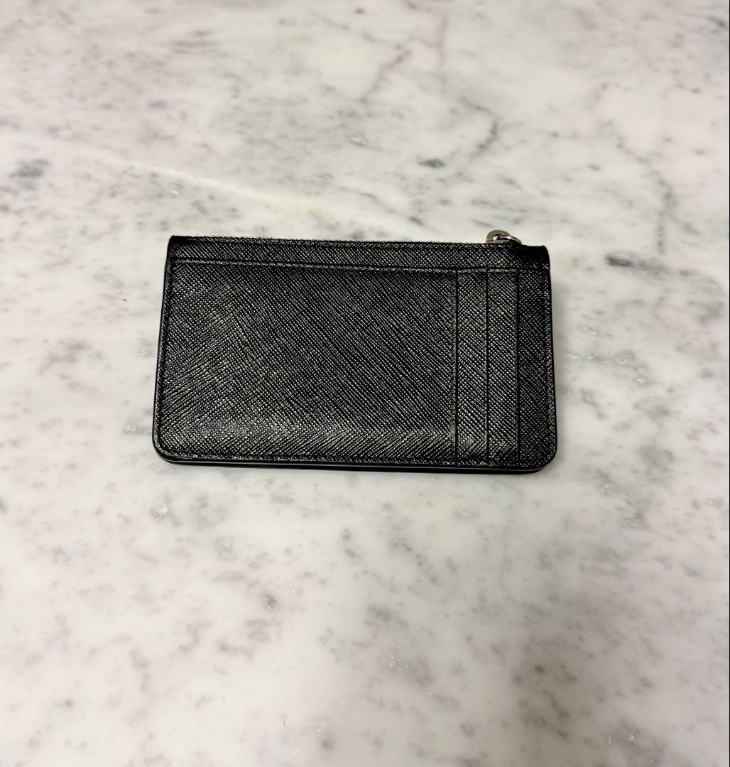 【PRADA】プラダ ブラック サフィアーノトライアングル カードケース