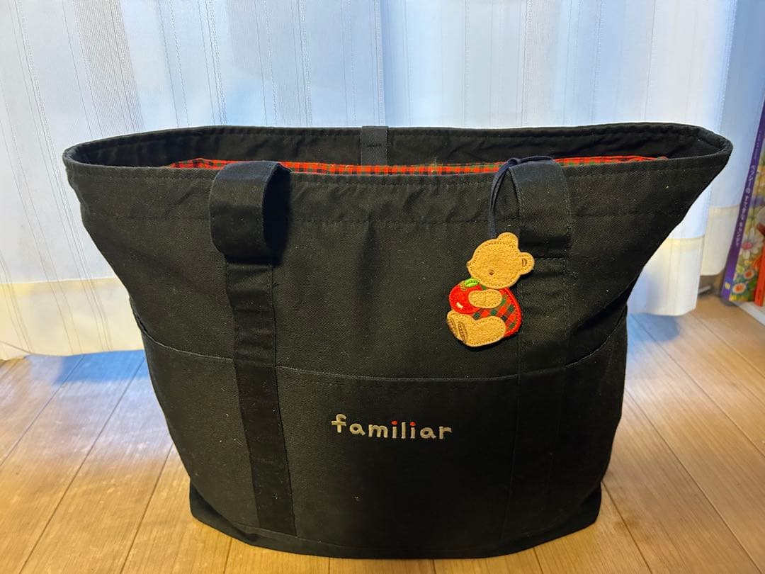 ファミリア familiar マザーズバック 赤チェック インナーバック付