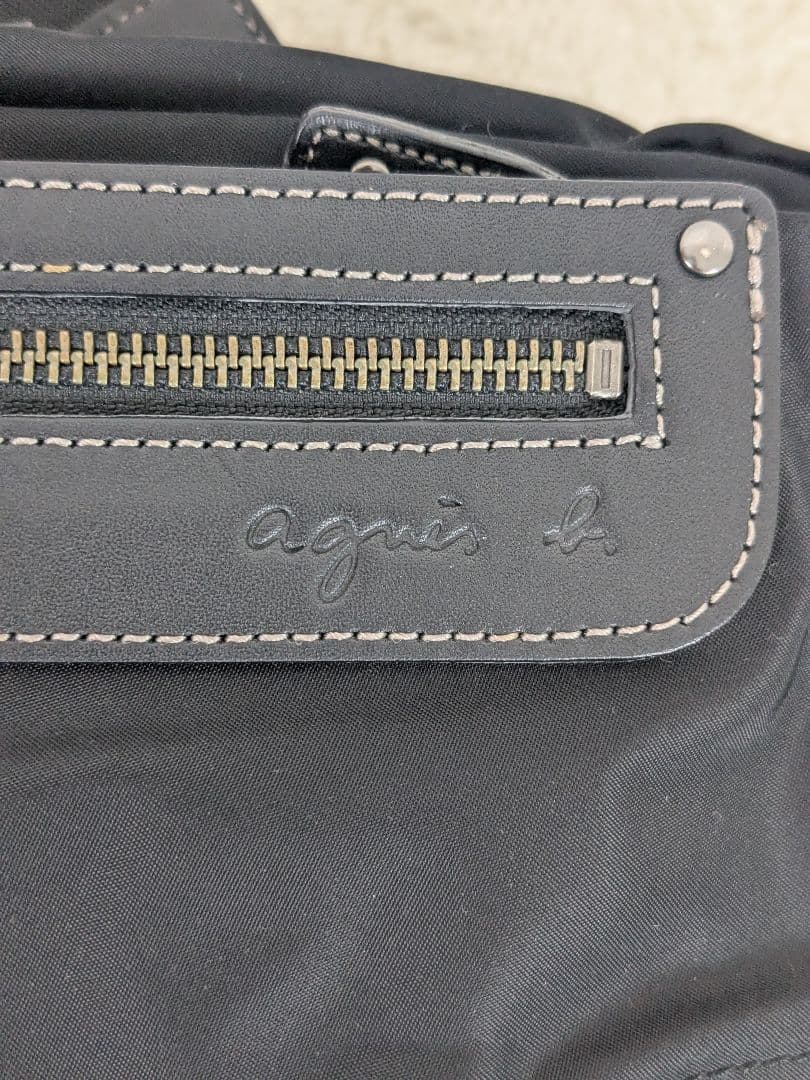 【未使用品】agnes b.VOYAGE　アニエスベー　ナイロン　レザー　黒