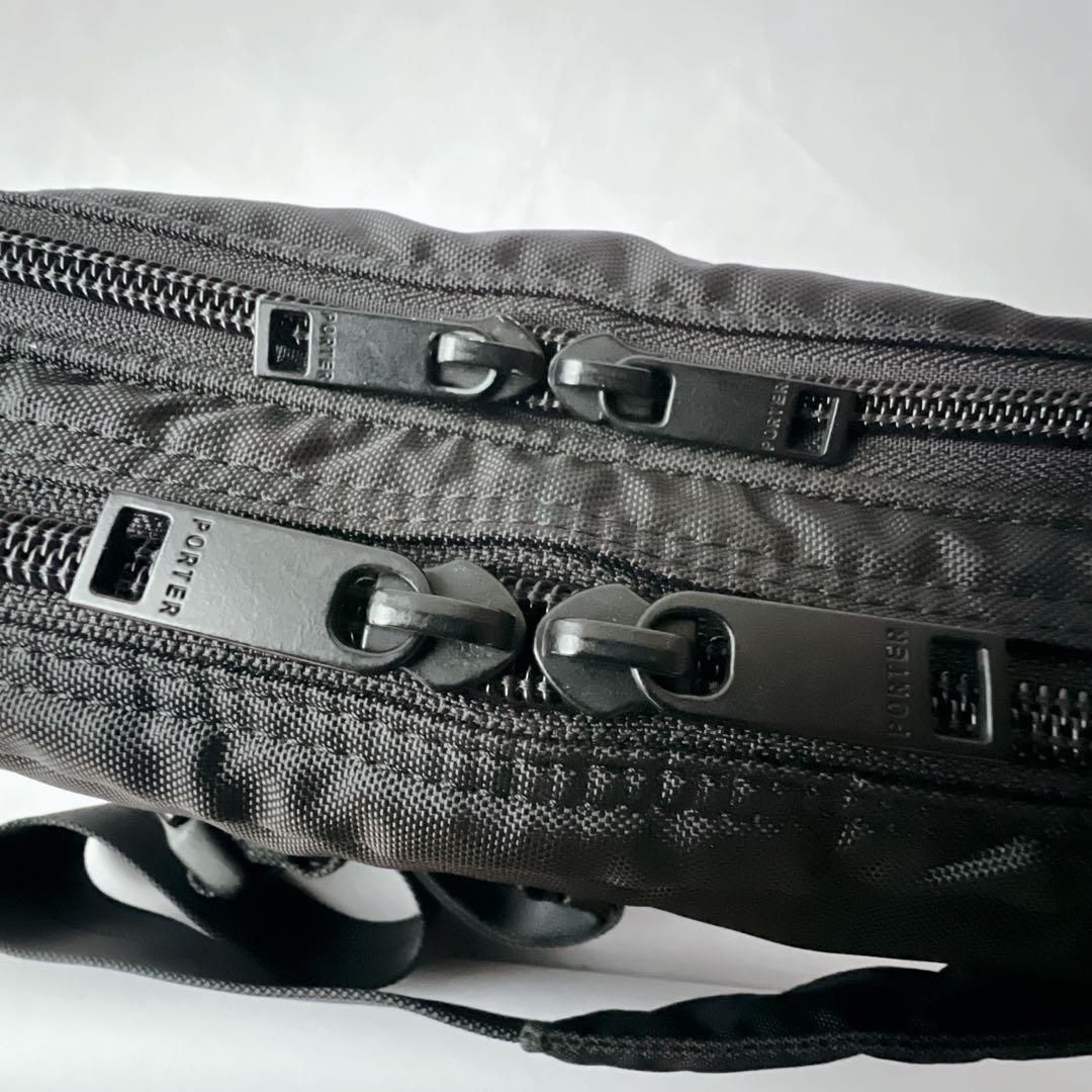 美品✨ポーターフラッシュ ウエスト ボディバッグ 689-05942 ブラック