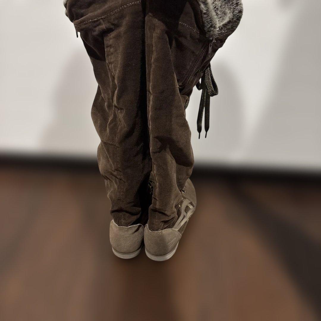 オニツカタイガー　ブラウン コーデュロイスエード ロングブーツ