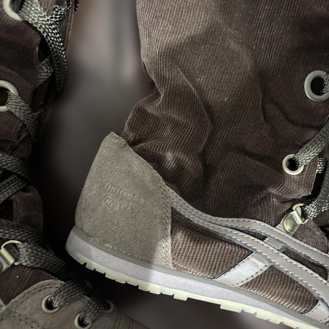 オニツカタイガー　ブラウン コーデュロイスエード ロングブーツ