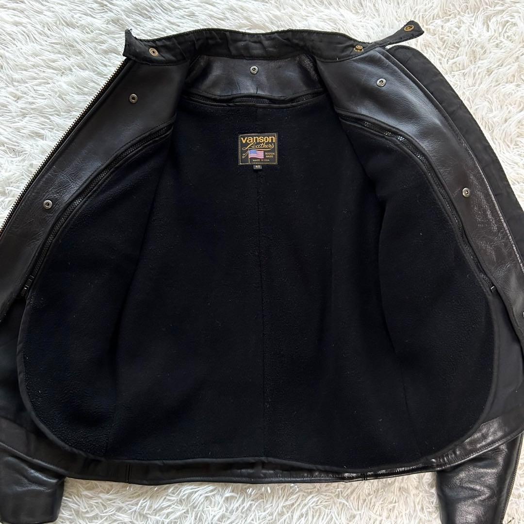 希少Lサイズ！VANSON バンソン　シングル　ライダースジャケット　L