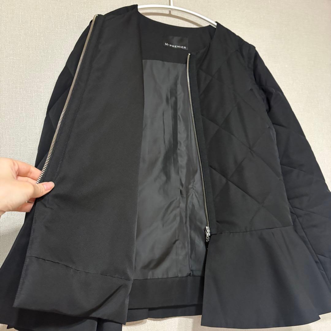 エムプルミエ キルティングぺプラムダウン黒36(クリーニング済)