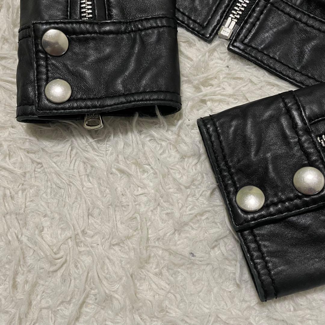 極美品 ドルチェ&ガッバーナ ラムレザージャケット マルチジップ 40/L相当