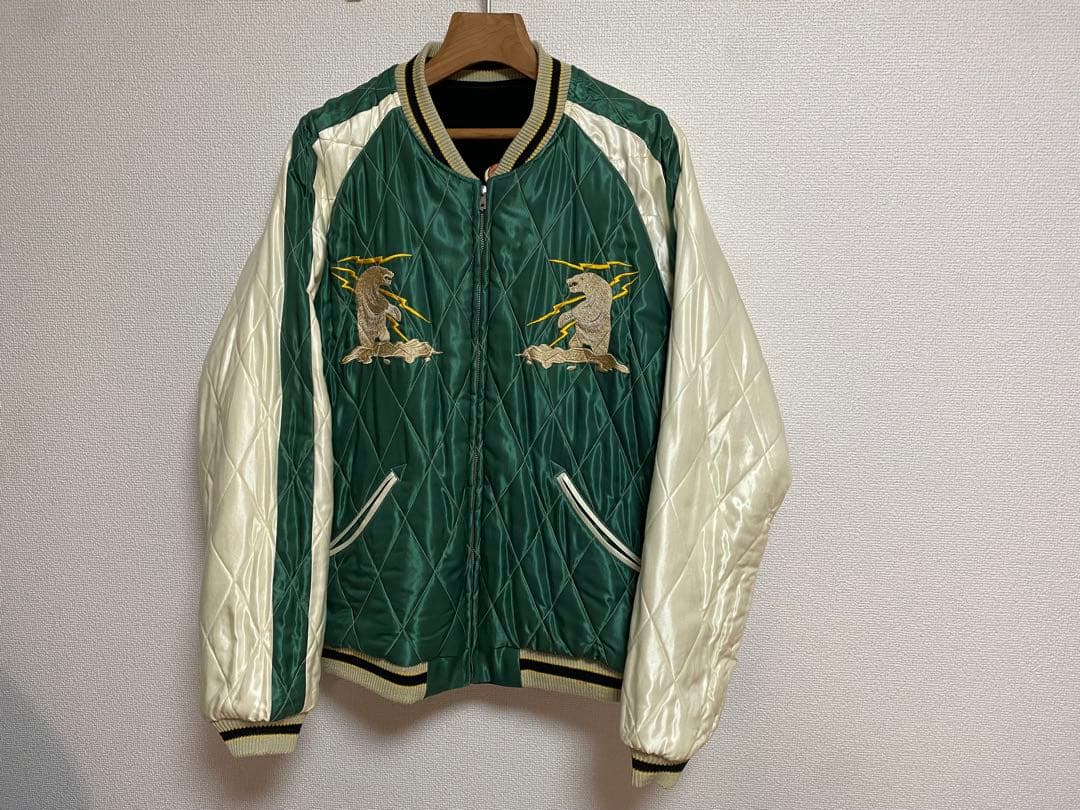 新品未使用 テーラー東洋 スカジャン ポーラーベア × アラスカ地図 別珍XXL