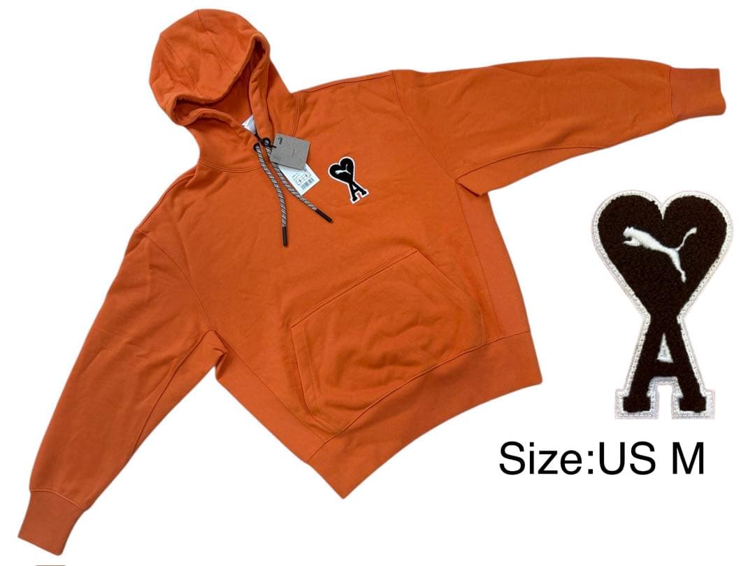 AMI×PUMAオレンジフーディーUS M新品タグ付