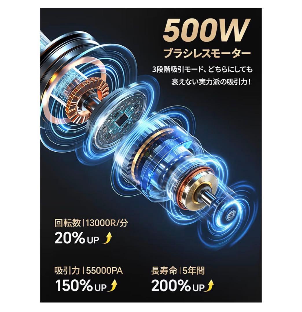 掃除機　コードレス 55000Pa 自動ゴミ収集 コードレス掃除機 自立式ヘッド