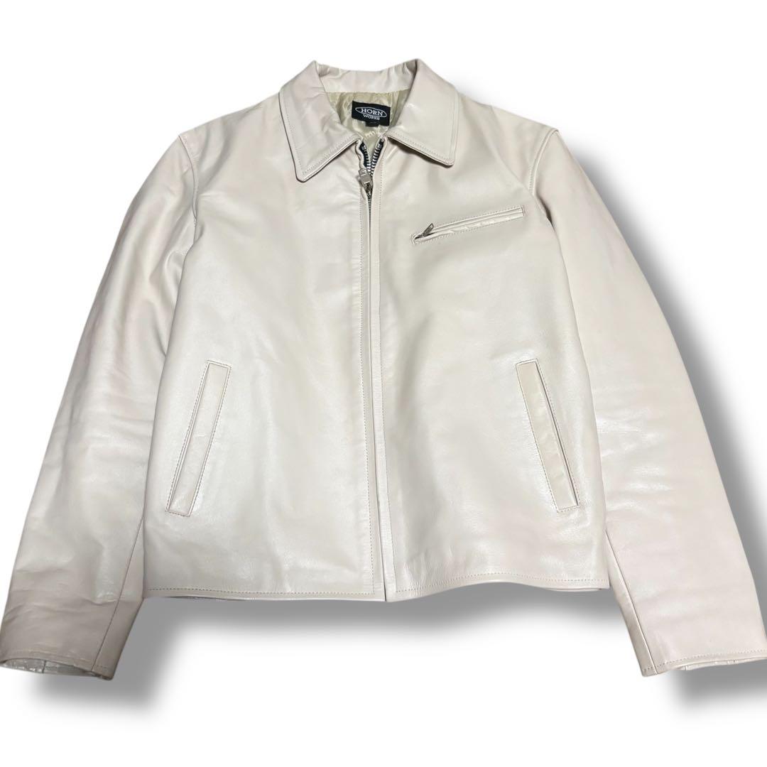 【美品】ホーンワークス シングルライダース レザージャケット 大きいサイズ