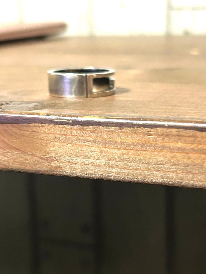 【GUCCI】シルバー925 ストライプライン ワイドリング24号