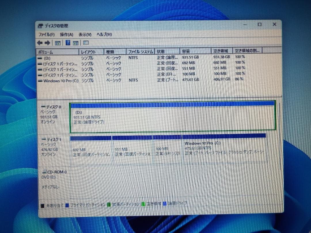 Windowsデスクトップ ESPRIMO D7011/GX i5-10505 32G SSD512+HDD