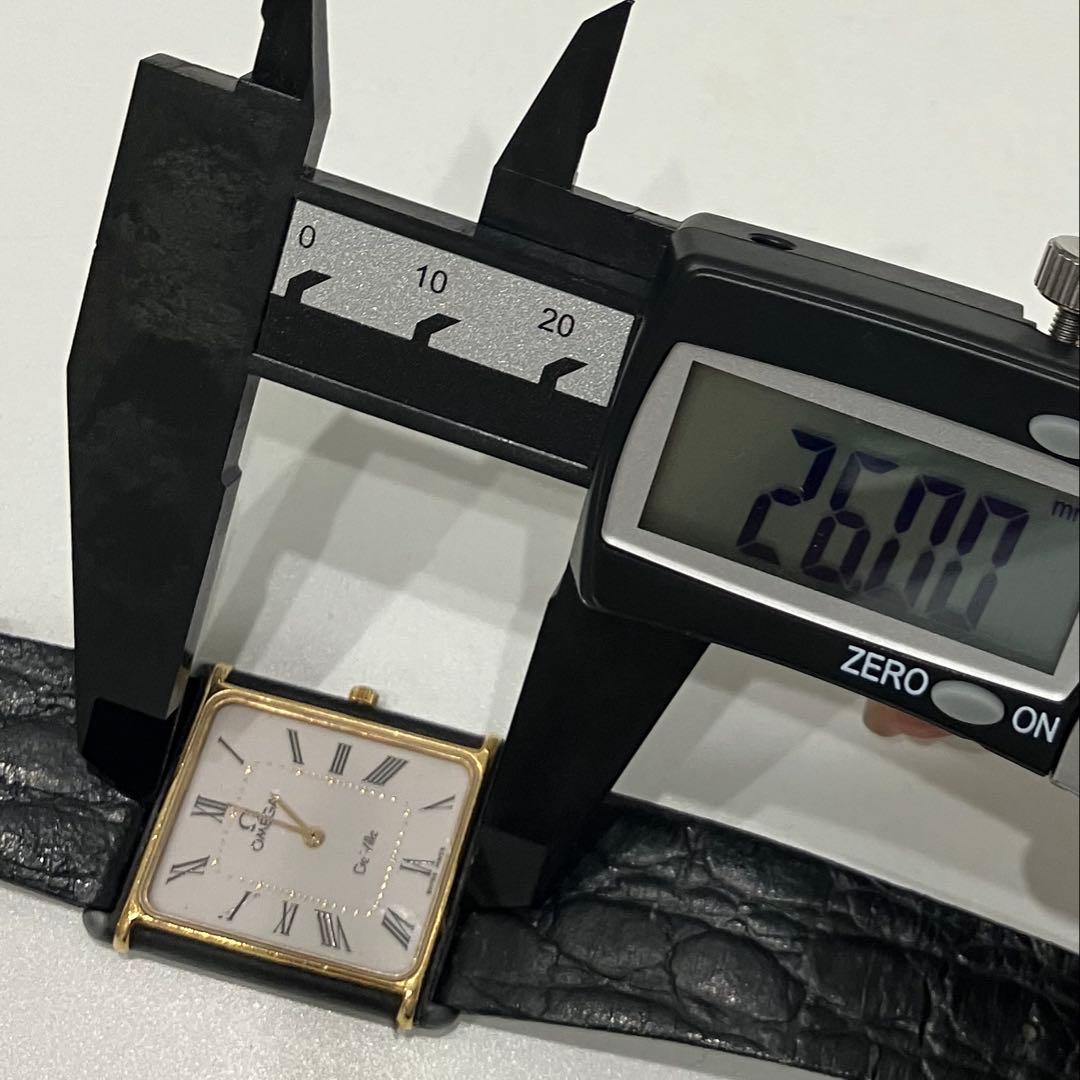 オメガ デヴィル スクエア 1450 クォーツ 稼動品　ベルト社外品