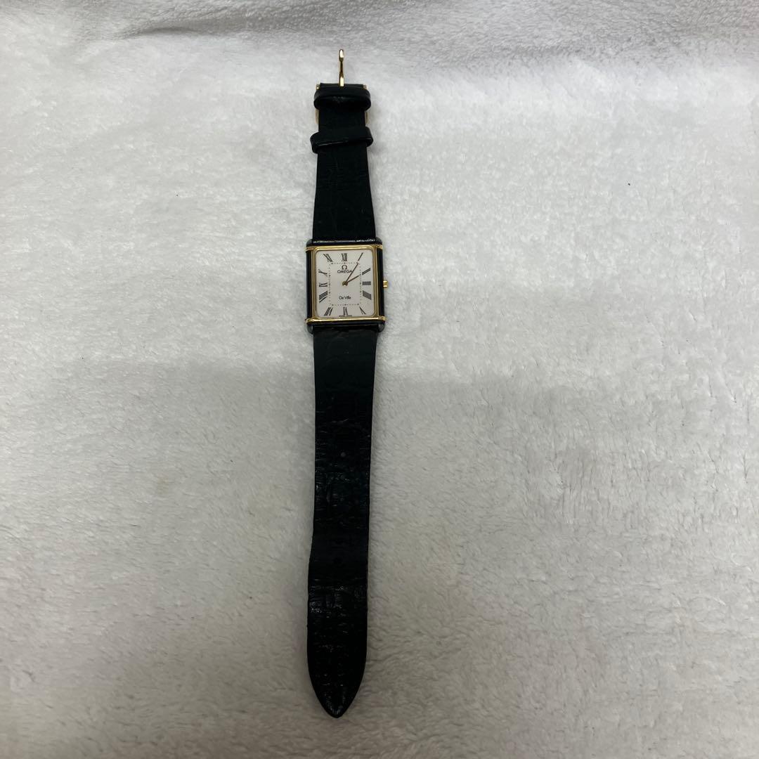 オメガ デヴィル スクエア 1450 クォーツ 稼動品　ベルト社外品