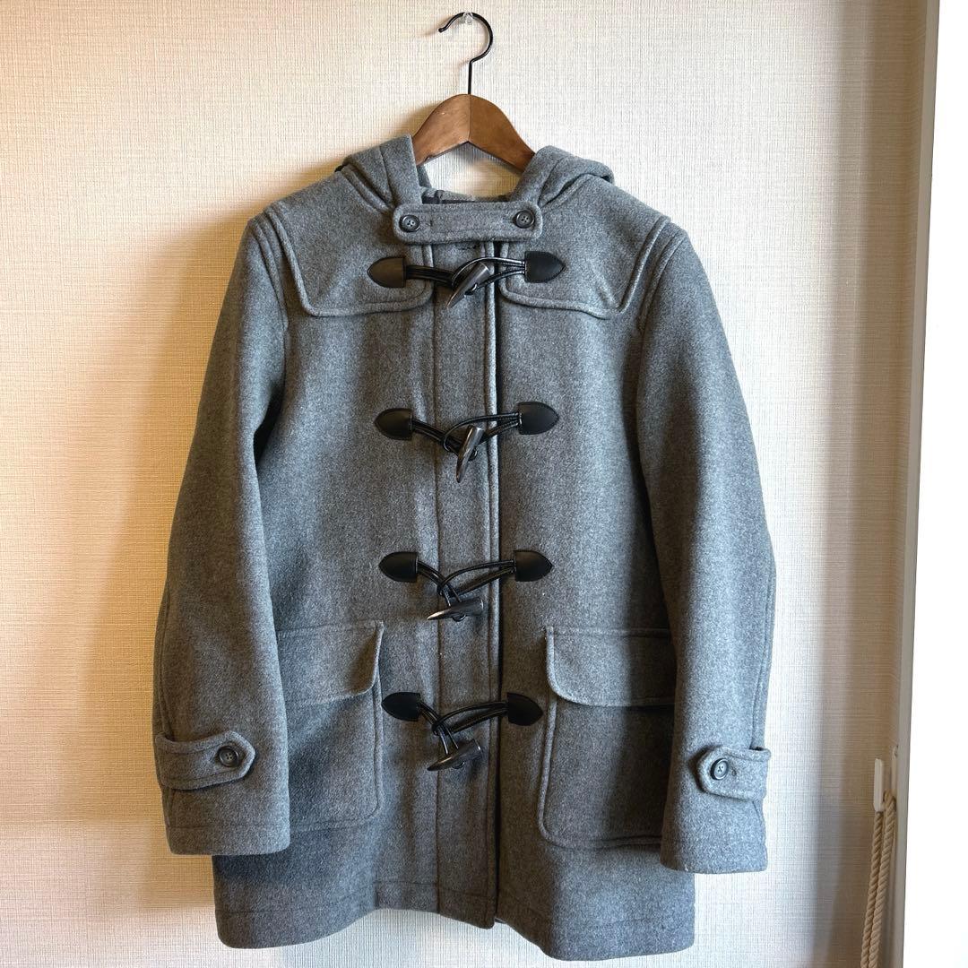 EASTBOY グレーダッフルコートミドル丈フード付き