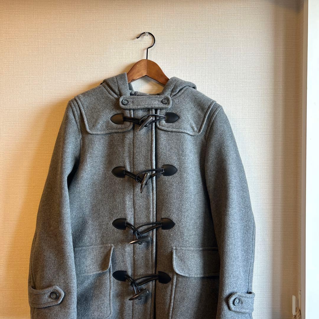 EASTBOY グレーダッフルコートミドル丈フード付き