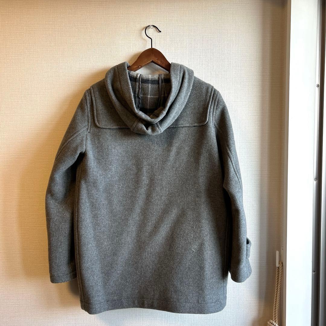 EASTBOY グレーダッフルコートミドル丈フード付き