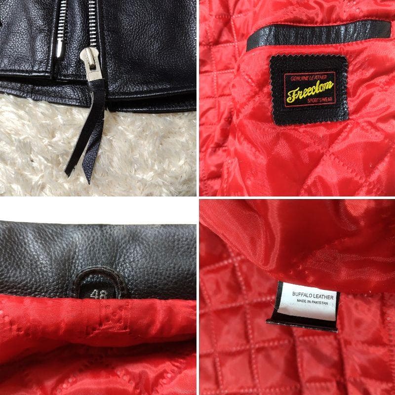 3XL フリーダム ダブルライダースジャケット 48 キルティング ブラック