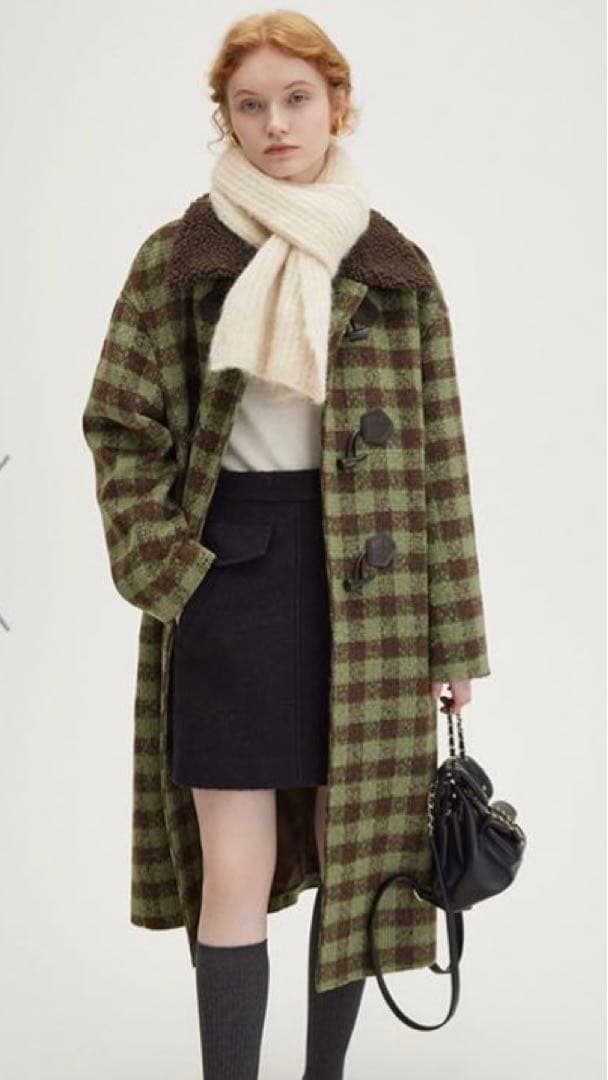 新品Fano Studiosブロックチェック ダッフルコート　Lサイズ