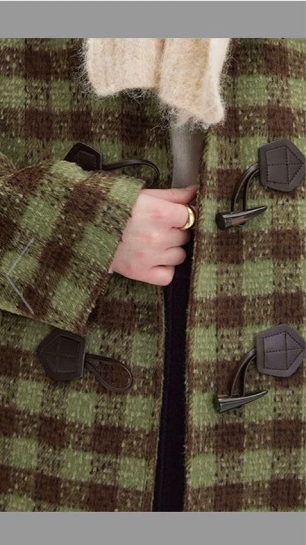 新品Fano Studiosブロックチェック ダッフルコート　Lサイズ